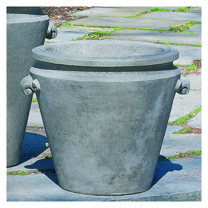Scroll Handle Handmade Planter, Graystone, 19" H x 22" W x 20" D