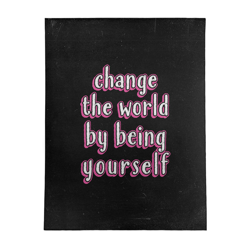 Tapis en poly-tableau noir style the world quot change, Rectangle 5 pi x 7 pi