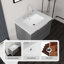 Meuble-lavabo flottant avec comptoir en marbre de culture et portes à fermeture en douceur-133668187
