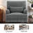 Upholstered Gray Nailhead Trim Accent Chair with Throw Pillow and Solid Wood Legs (Set of 2)-658513682