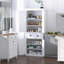 Grand garde-manger autoportant à 2 portes avec tablettes réglables et tiroirs