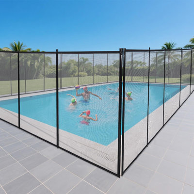 72FT Pool Safety Barrier with Gate – Removable Mesh Fence for Inground & Above Ground Pools, Decks, Gardens