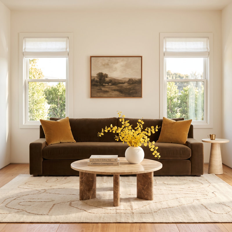  Liv Upholstered Sofa, 33" H x 100" W x 41" D, Surrey Olive
