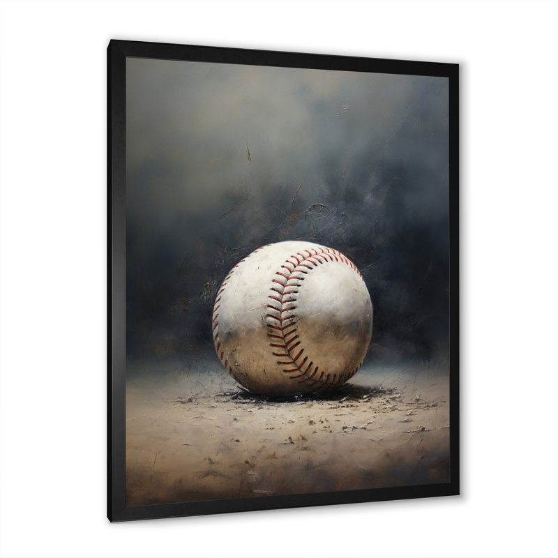 Travaris Baseball Subtle Strikeout - Sport Baseball Wall Art Decor, Cadre photo noir, H 20 po x l 12 po x P 1 po