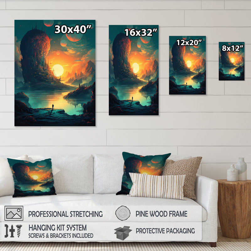 Futuristic Dreams I - impression, Cadre simple noir, H 20 po x l 12 po x P 1 po