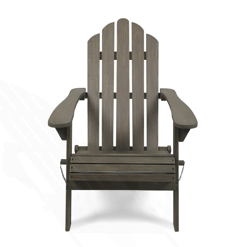 Foldable Adirondack Chair, Patio Chair, Gray