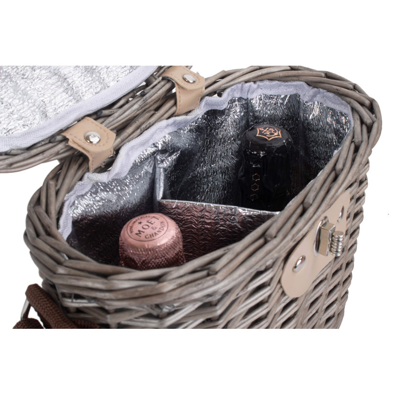 Beyer 2 Bottle Wicker Chilled Carry Basket