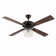 Drexel 52"W Remote Controlled Ribbed Clear Glass Shaded Ceiling Fan - Beachcrest Home