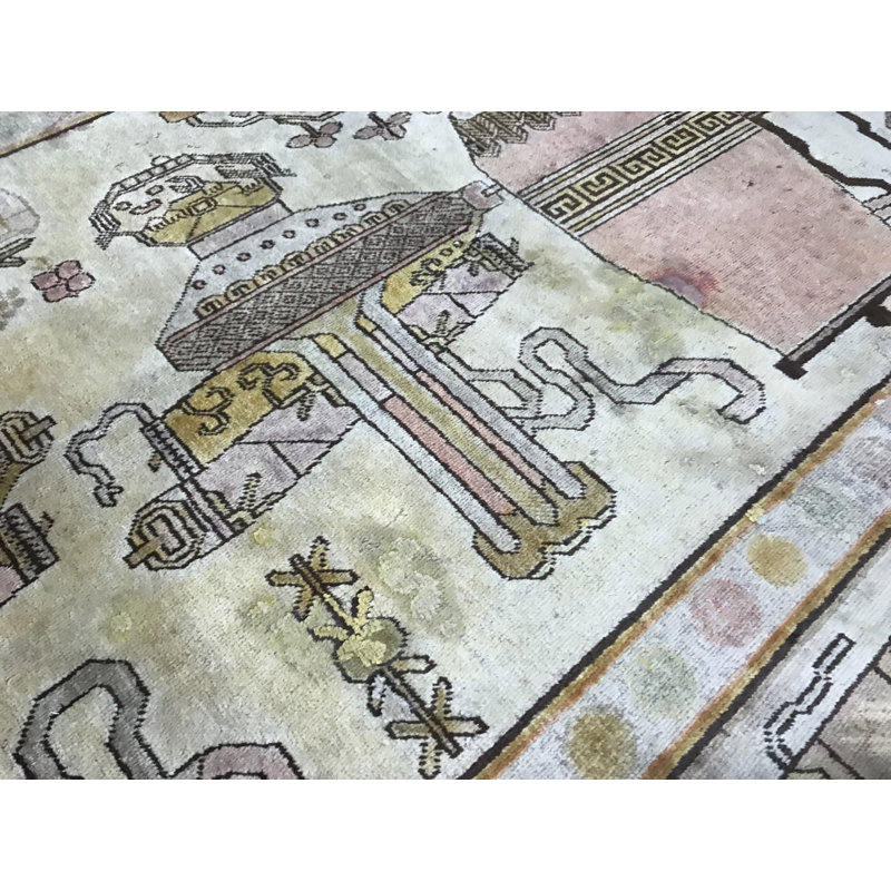 Hand-Knotted High-Quality Ivory Area Rug