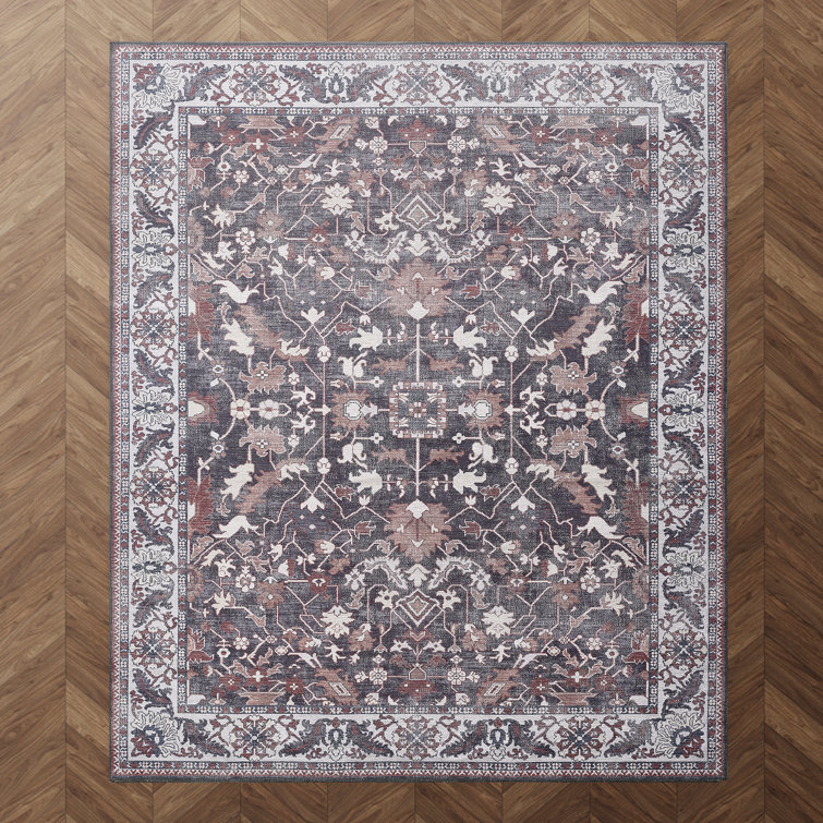 Zehorit Machine Washable Vintage Area Rug For Living Room, Hallway Runner, Entryway Rug