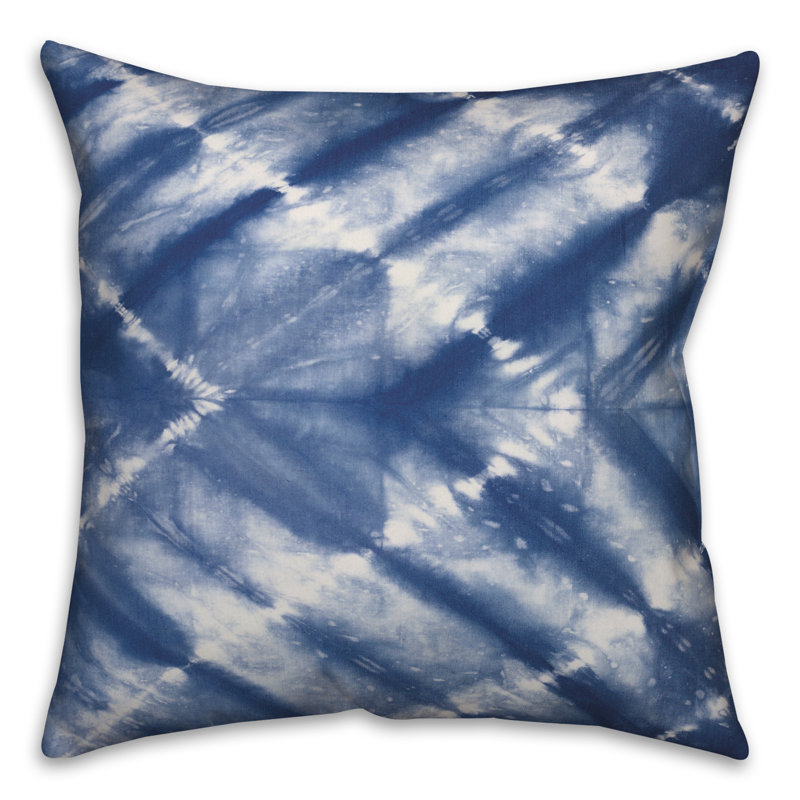  Coussin Watercolor Shibori, 16 po x 1 po, Bleu