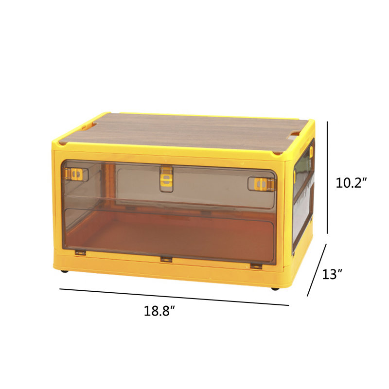 Bettysue Plastic StackableStorage Box with Lid, Yellow