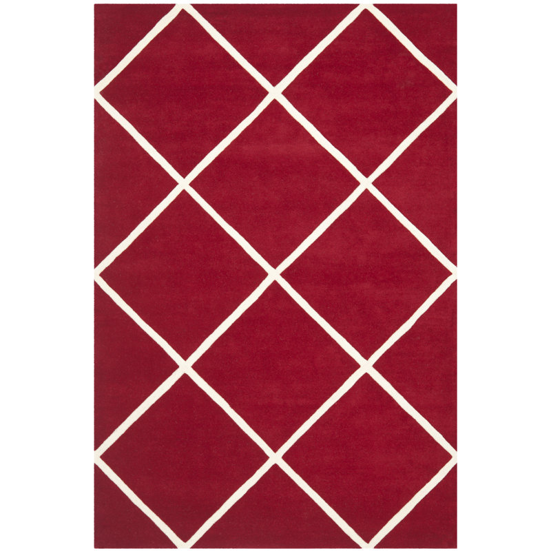 Vega Geometric Wool Hand Woven Area Rug, Rectangle 183 x 274 cm