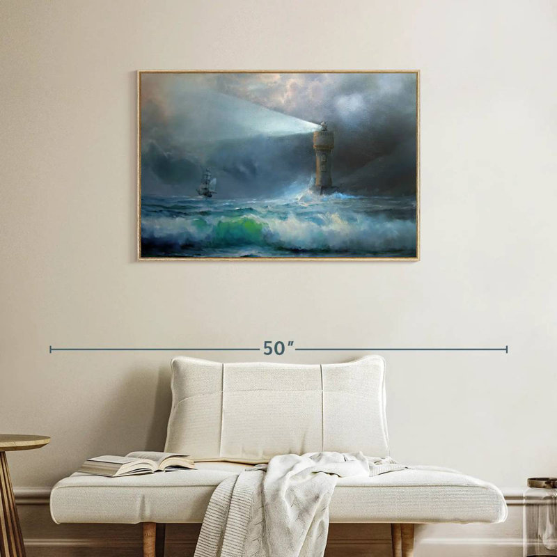 Ciel orageux, Cadre flottant en bois naturel, 37 po x 25 po