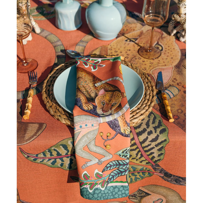 Monkey Tales Napkins, Coral