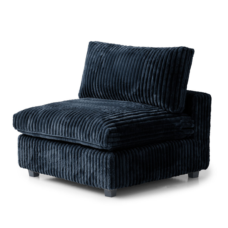 Canapé modulaire réversible en U 8 pièces avec repose-pieds amovible, Similifourrure noire