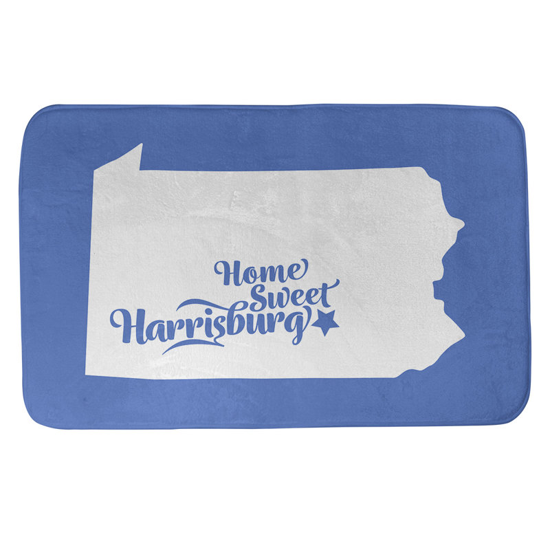 Memory Foam Non-Slip Bath Rug, 17" W x 21" L, Blue