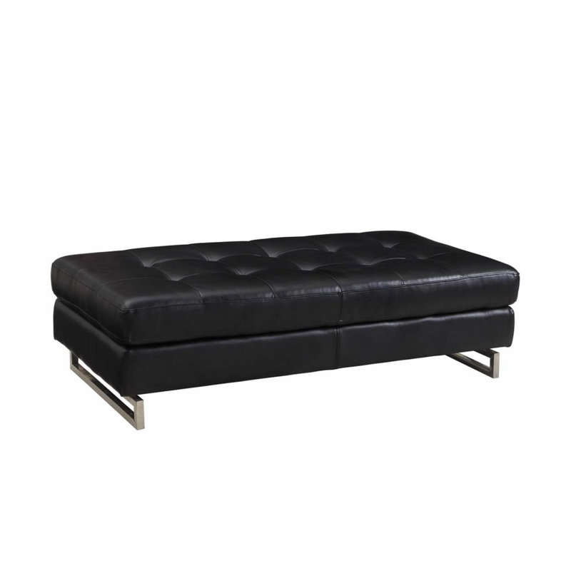 Repose-pieds Strissel, Cuir noir assorti