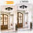 2Pack Vintage Farmhouse Flush Mount Ceiling Light Fixtures, 4-Light Hallway Kitchen Ceiling Light, Industrial Farmhouse Light Fixtures Ceiling Mount For Bedroom(set of 2)-124548838-124548840