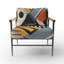Daryanani - Fauteuil d'appoint géométrique abstrait en velours-1411067869
