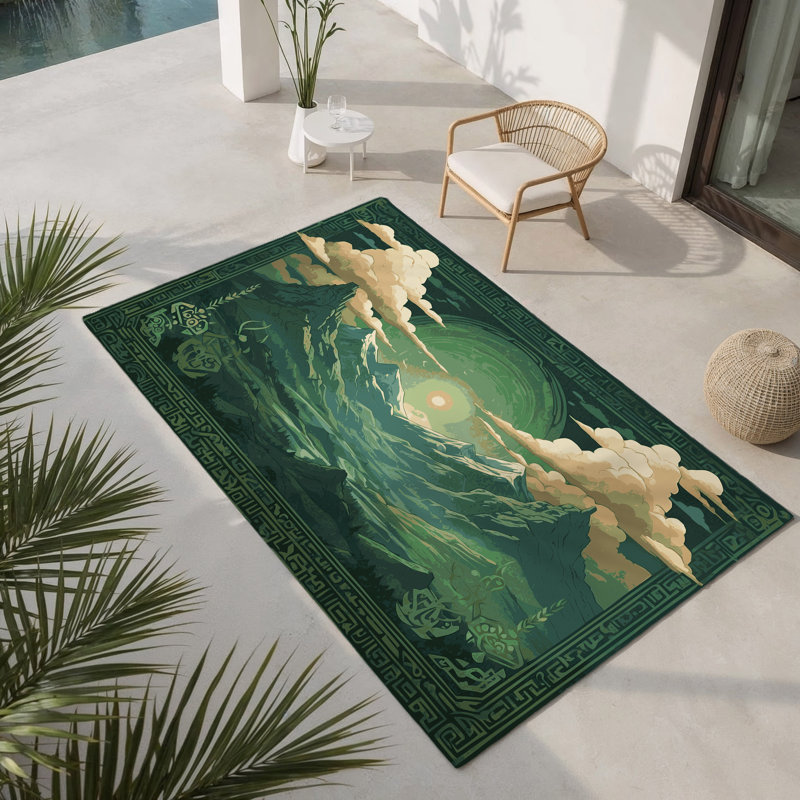 Tapis intérieur et extérieur Spirit Temple, Rectangulaire 3 pi x 5 pi