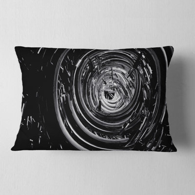 Fractal 3D noir tourbillon - coussin imprimé abstrait