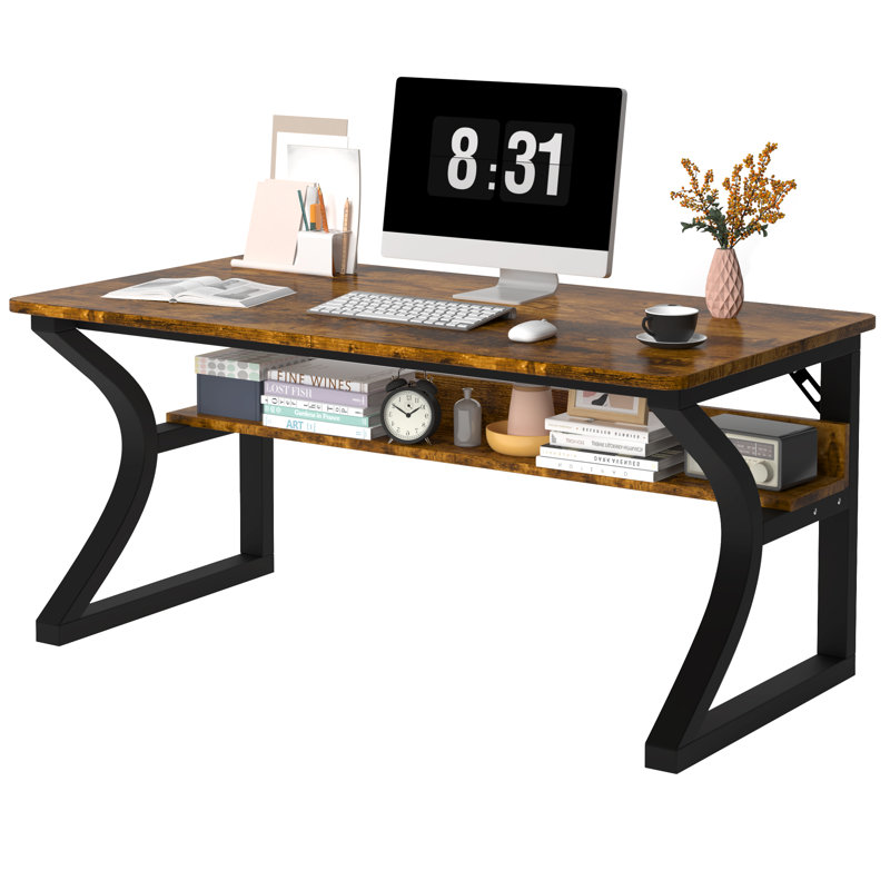 Bureau d'ordinateur et bureau à domicile Antawan, Rétro, H 29,5 po x L 55 po x l 23,6 po