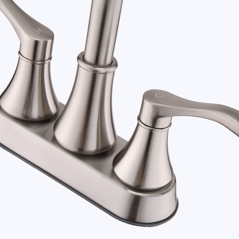 Saxon 2-handle Bathroom Faucet with Drain Assembly, Brushed Nickel