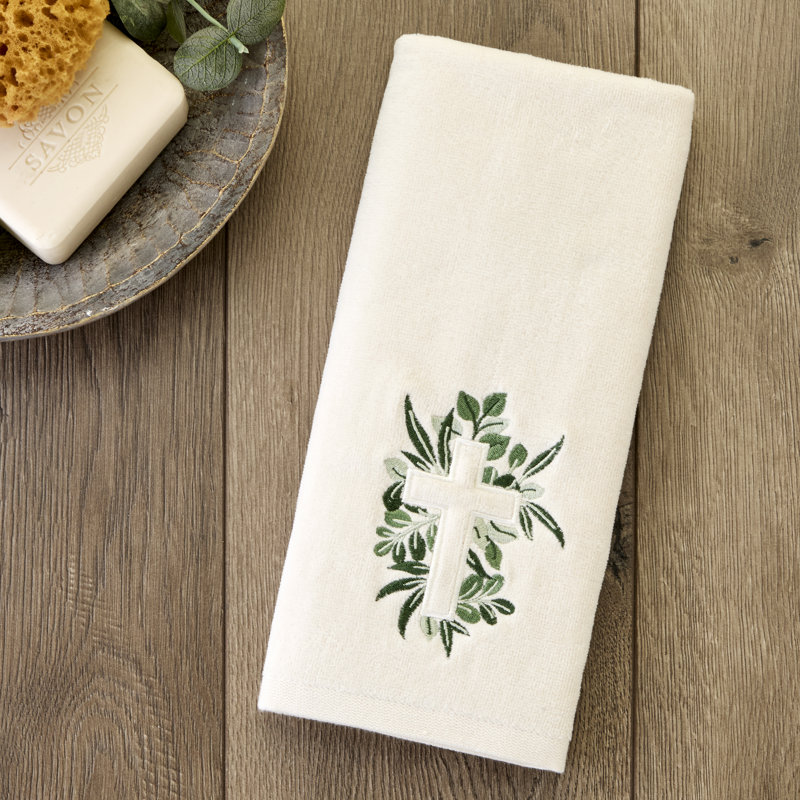 CROSS WITH GREENERY EMB HAND-NAT