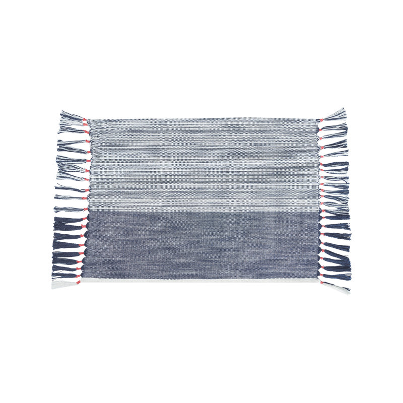 Ensemble de napperons en coton 4 pièces Kallie Indigo