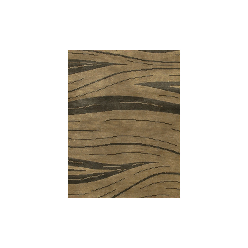Aadi Abstract Hand-Knotted Brown/Tan Area Rug, Rectangle 2' x 3', Brown, Red, Orange