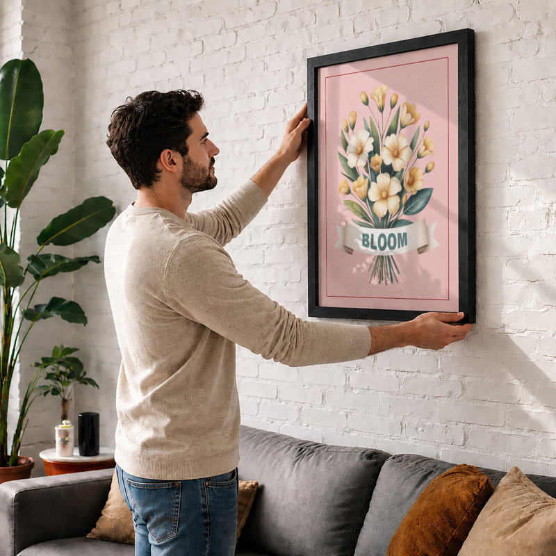 Bloom in Tulips Botanical - Framed Print, Oak, A4 - 29.7 x 21.0 cm