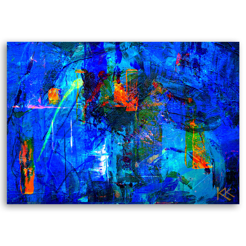 Blue Abstract - Wrapped Canvas Print