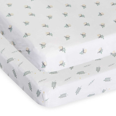 Crib Set 2 Piece Greenery Sheets