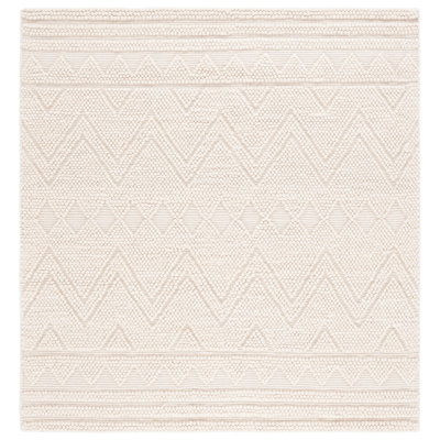 Natura Hand Woven Wool Pet Cotton Chevron Rug in Light Beige