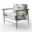 Fauteuil décoratif abstrait - Fauteuil noir monochrome avec lignes aériennes-672607384