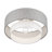 3 Light Brushed Nickel Large Semi-Flush With Hand Crafted Urban Gray And White Fabric Hardback Shades
