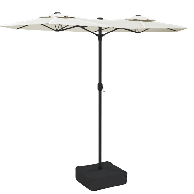 Double-Head Garden Parasol 316x240 cm, Sand White