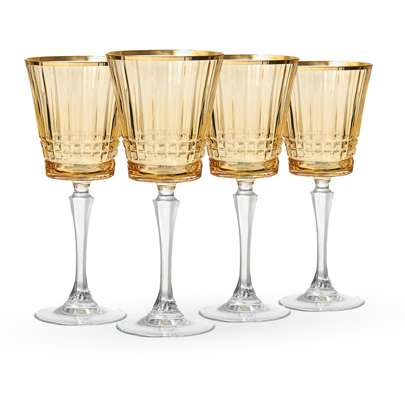 Cristine Gold Rim White Wine Glass, Set Of 4, Green