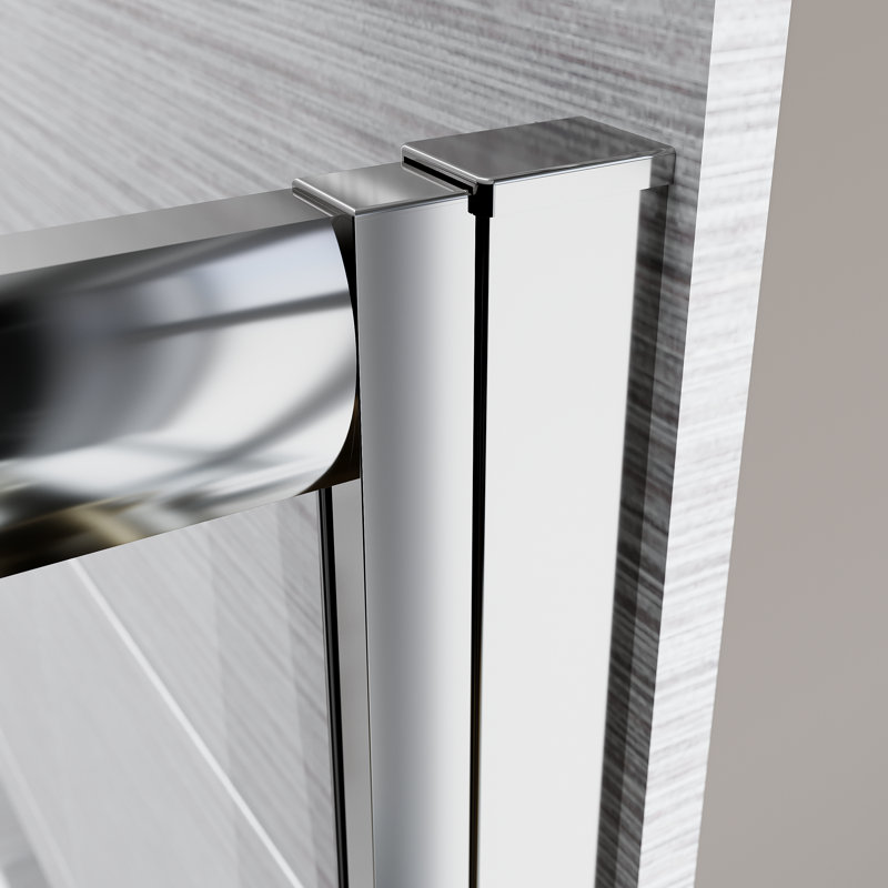 36'' W 72'' H Framed Square Reversible Shower Enclosure, Chrome