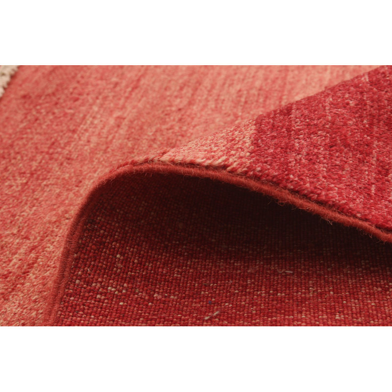 Tapis intérieur en laine noué la 2010 crème/rouge 2 pi 7 po x 10 pi 1 po one-of-kind-the main Afizah