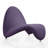 MoMa Modern Wool Blend Upholstered Metal Lounge Chair in Purple-446485684