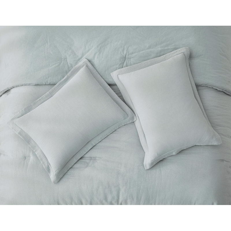 Breeze Cotton Gauze Comforter Bedding Set, Queen Comforter + 2 Standard Shams, Blue