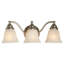 Luminaire de salle de bain traditionnel en nickel brossé à 3 lumières de 19 po de largeur Moyer, abat-jour en verre albâtre blanc, à intensité variable, compatible avec DEL, applique murale au-dessus du miroir-1270117667