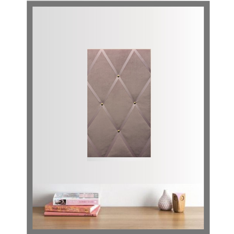 Fabric Corkboard / Bulletin Board, 28 x 48 cm, Blush