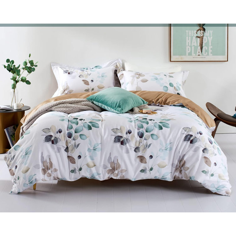  Standard Cotton Duvet Cover Set, Queen Duvet Cover + 2 Standard Sham