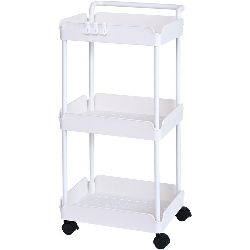 29.96'' H x 14.57'' W Utility Cart with Wheels, White