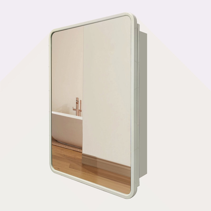 Armoire à pharmacie murale ou en métal avec miroir, Blanc, H 32,1 po x l 24,1 po x P 5 po