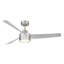 Ventilateur de plafond moderne à 3 pales en nickel brossé d'intérieur / extérieur à 3 pales avec contrôle mural Rizo-127174496
