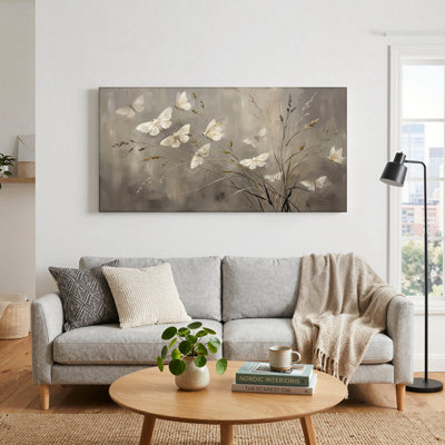 Ensemble de 1 tableau sur toile « Papillons blancs »